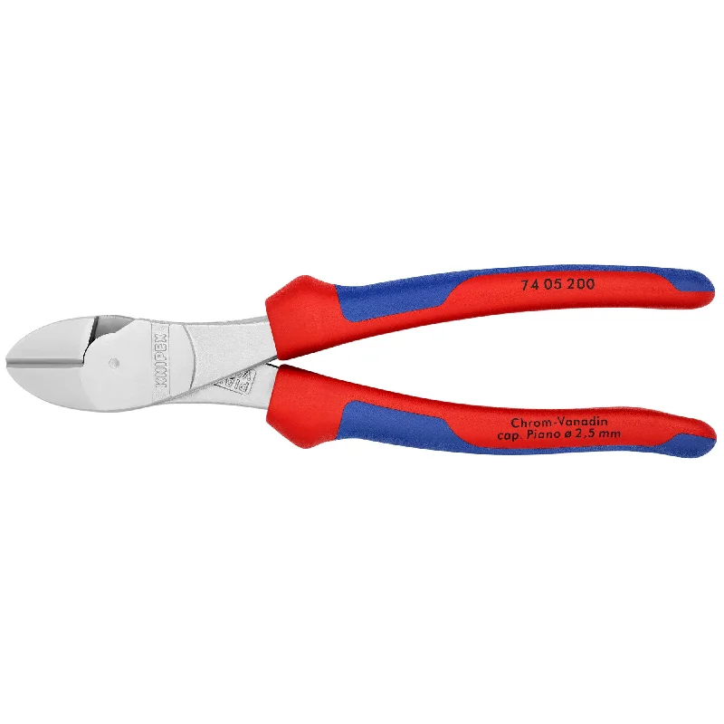 High-Carbon Steel Pliers for Durability-Knipex 74 05 200 8" High Leverage Diagonal Cutters