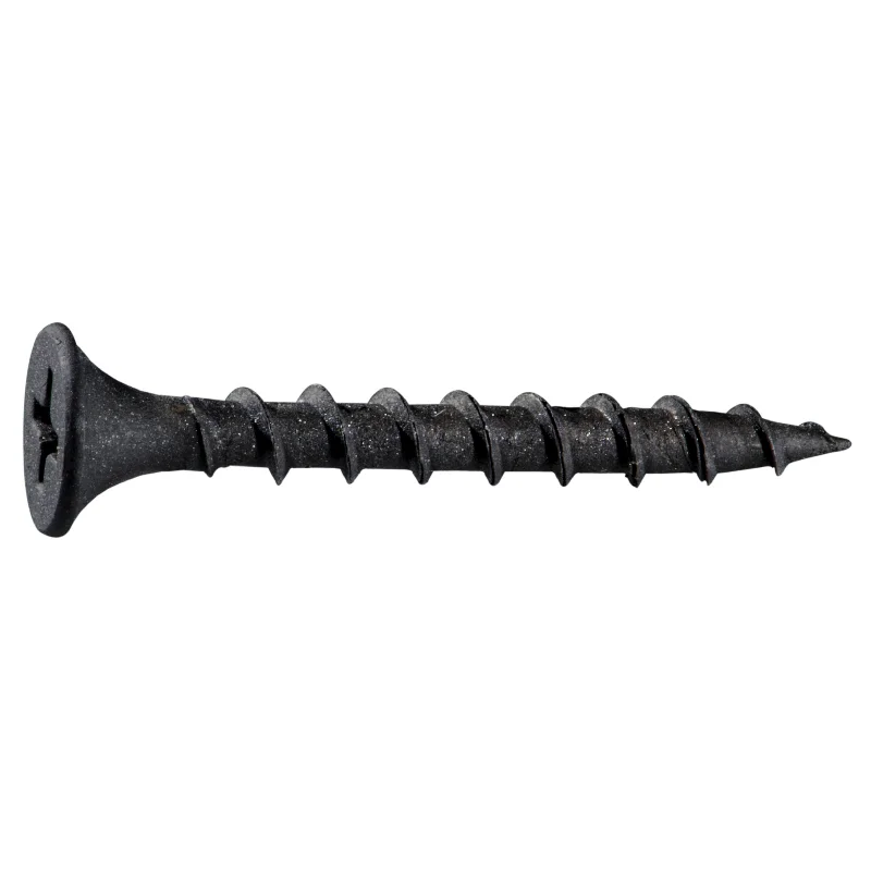 Wood Screws for Secure Joinery-#6 x 1-1/4" Black Phosphate Phillips Bugle Head Drywall Screws (60 pcs.)