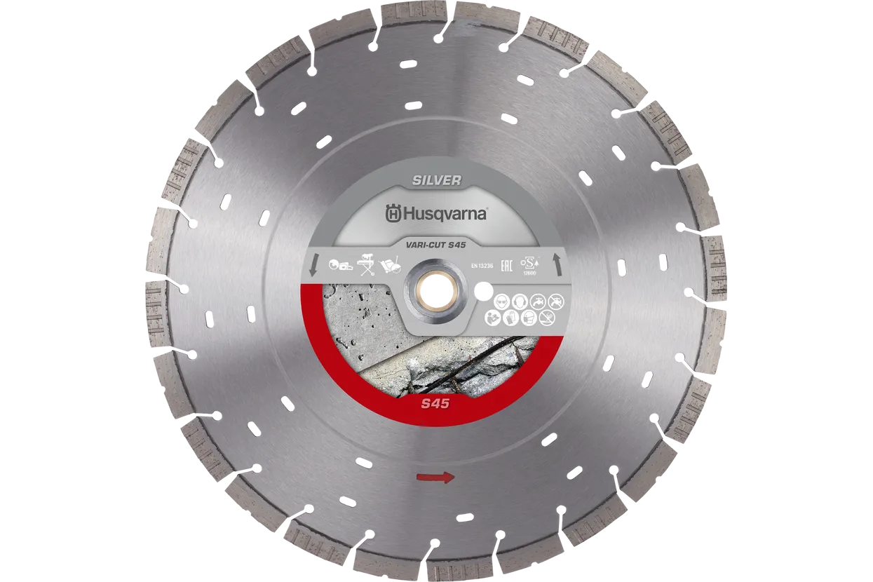 Diamond Saw Blades for Concrete Cutting-Husqvarna 534973120 VARI-CUT S45 Segmented Diamond Blade