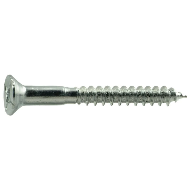 Screws for Structural Joinery in Woodworking-#10 x 1-3/4" Zinc Plated Steel Phillips Flat Head Wood Screws