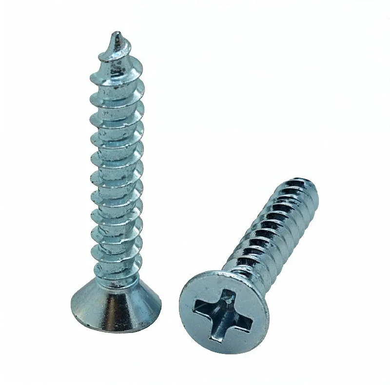 Screws for Fixing Electrical Panels and Boxes-100 Qty #8 x 1" Flat Head Zinc Coated Phillips Head Wood Screws (BCP9)