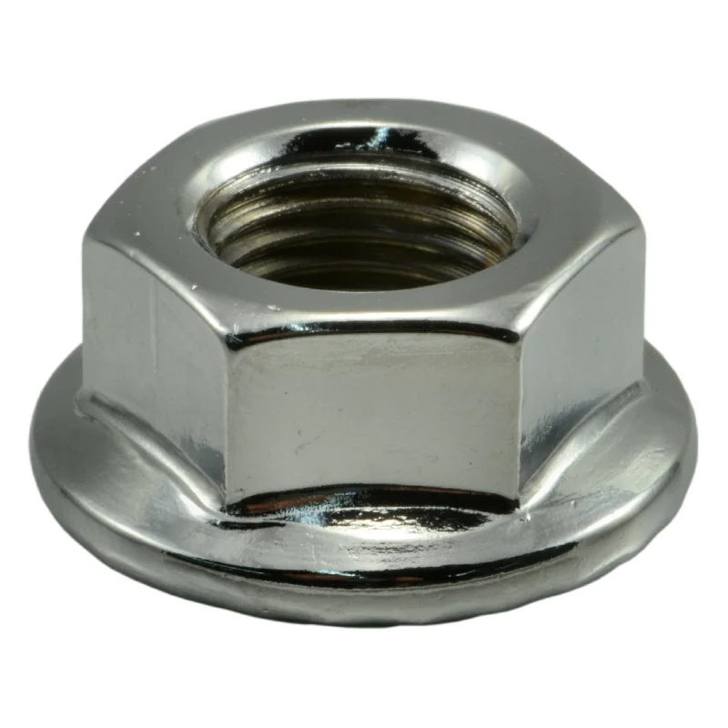 Hex Nuts for Automotive Repairs and Installations-1/2"-20 Chrome Plated Steel Fine Thread Flange Nuts (3 pcs.)