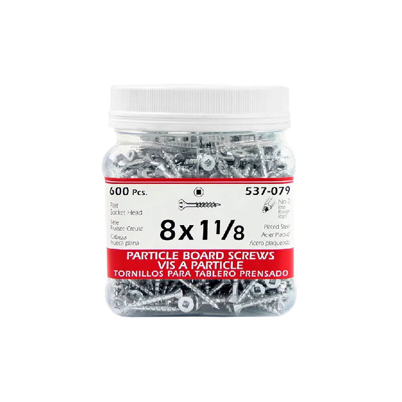 Machine Screws for Precision Work-H Paulin #8 x 1-1/8 in. Zinc Coated Flat Head Square Drive Particle Board Screws (600-Jug)