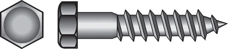 Screws with Torx Head for Extra Grip-HILLMAN 5/16 in. X 4-1/2 in. L Hex Hot Dipped Galvanized Steel Lag Screw 50 pk