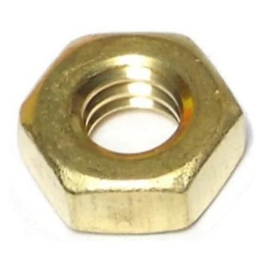 Steel Nuts for Heavy-Duty Industrial Use-1/4"-20 Brass Coarse Thread Hex Nuts