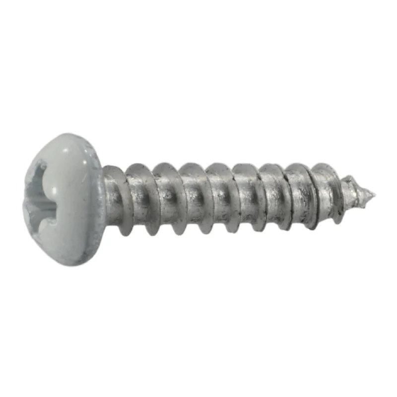 Screws with Square Drive for Better Torque Control-#6 x 5/8" White Aluminum Phillips Round Head Wood Screws (50 pcs.)