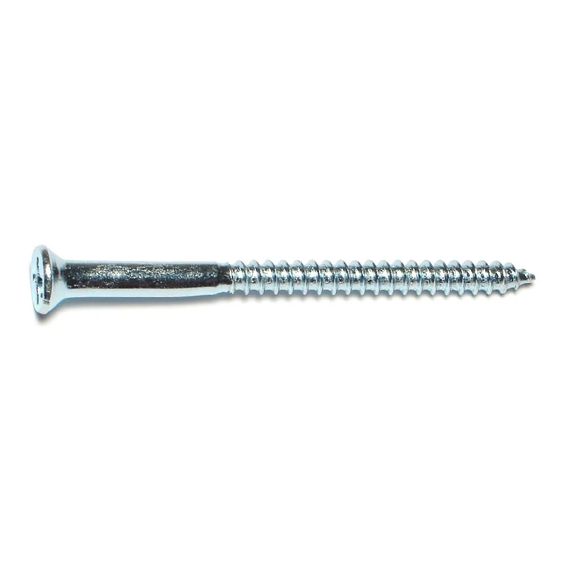 Heavy Duty Screws for Anchoring Posts and Beams-#14 x 3-1/2" Zinc Plated Steel Phillips Flat Head Wood Screws