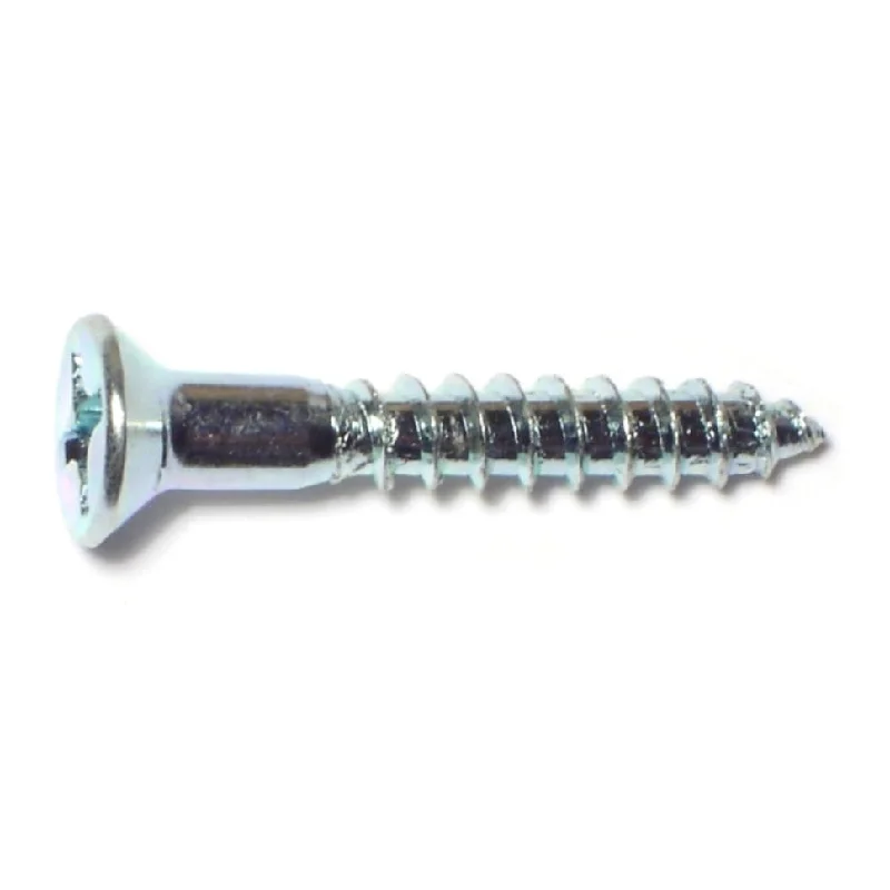 Large Screws for Structural Construction Projects-#10 x 1-1/4" Zinc Plated Steel Phillips Flat Head Wood Screws