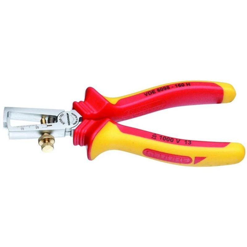 Wire Cutters with Spring-Loaded Action for Efficiency-Gedore 1552074 VDE Stripping pliers with VDE insulating sleeves 160 mm