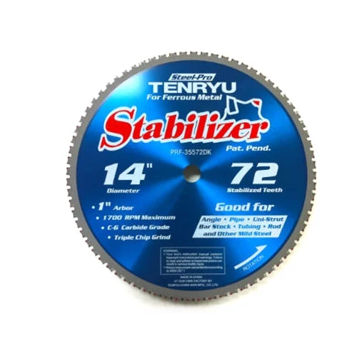 Laser-Welded Saw Blades for Stone Cutting-Tenryu PRF-35572DK Steel-Pro Stabilizer 14" X 72T 1" Arbor