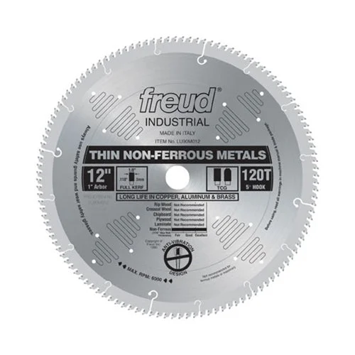 Circular Saw Blades for Quick and Clean Cuts-Freud LU90M012 12 x 120T x 1 Industrial Thin Stock Nonferrous Metals Blade