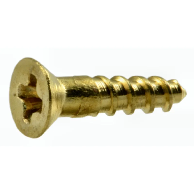 Screws for Attaching Metal Parts Together-#2 x 3/8" Brass Phillips Flat Head Wood Screws (100 pcs)