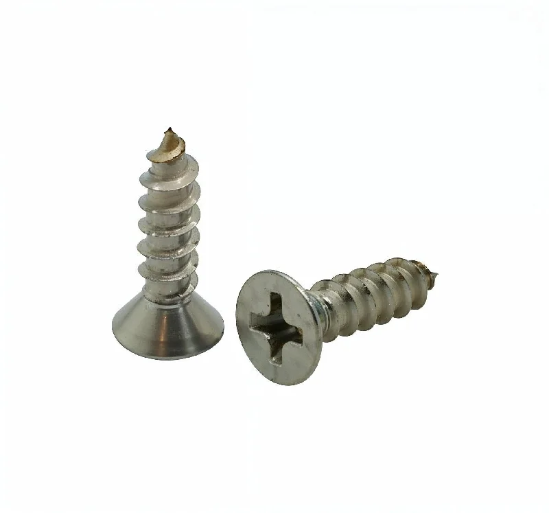 Self-Drilling Screws for Fast Installation-100 Qty #8 x 5/8" Flat Head 304 Stainless Phillips Head Wood Screws (BCP21)