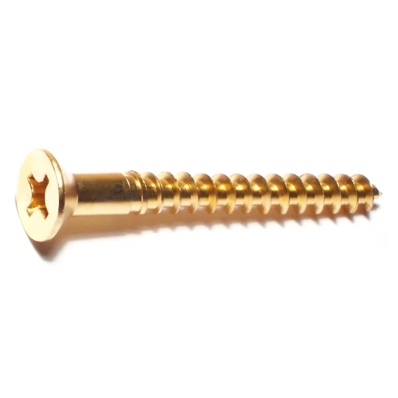 Screws for Industrial Equipment Assembly-#12 x 2" Brass Phillips Flat Head Wood Screws