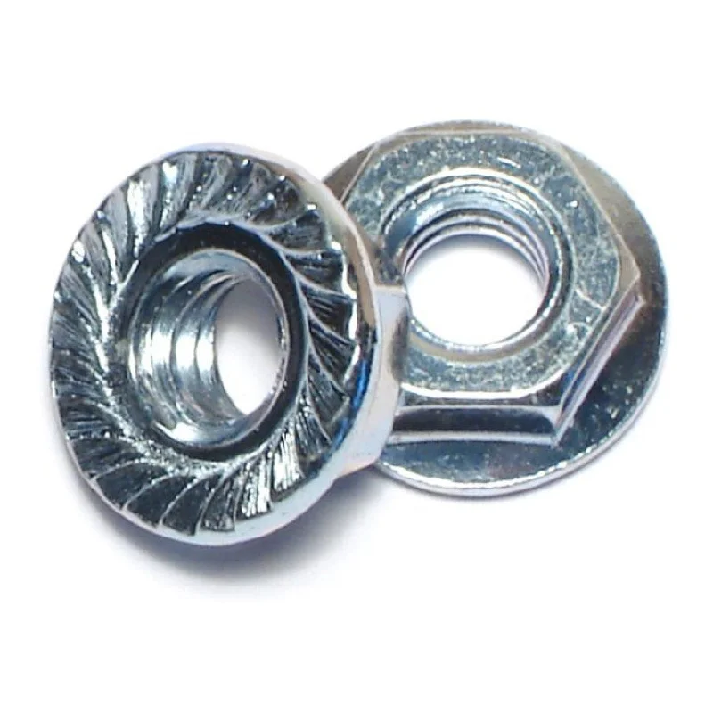 Quick-Assembly Nuts for Construction and DIY-1/4"-20 Zinc Plated Case Hardened Steel Coarse Thread Hex Flange Nuts