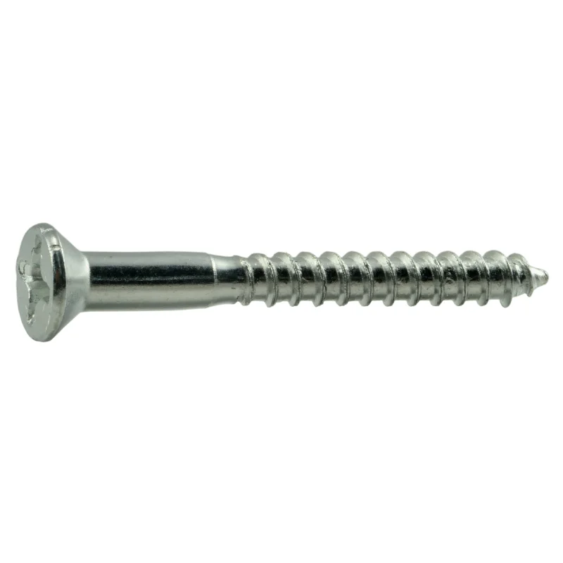 Screws for Cabinet Assembly and Furniture-#12 x 2" Zinc Plated Steel Phillips Flat Head Wood Screws