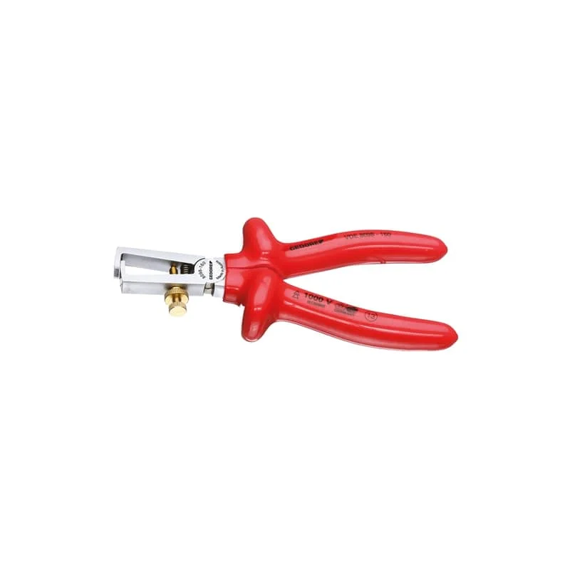 Wire Cutters for Cutting Copper and Aluminum-Gedore 6708980 VDE Stripping pliers with VDE dipped insulation 160 mm