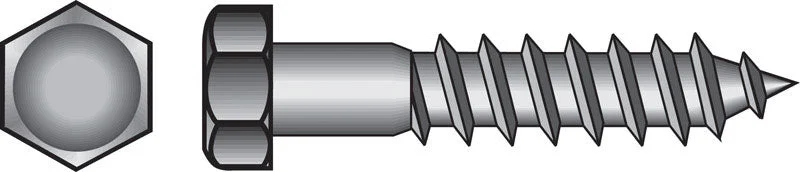 Screws for Securing Electrical Wiring and Cables-HILLMAN 1/2 in. X 1-1/2 in. L Hex Hot Dipped Galvanized Steel Lag Screw 50 pk