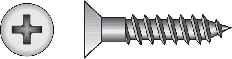 Flat-Head Screws for Smooth Finishes-HILLMAN No. 14 X 1-3/4 in. L Phillips Zinc-Plated Coarse Wood Screws 100 pk