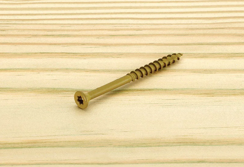 Heavy Duty Screws for Anchoring Posts and Beams-Starborn Deckfast No. 9 X 2-1/2 in. L Tan Star Flat Head Deck Screws 75 pk