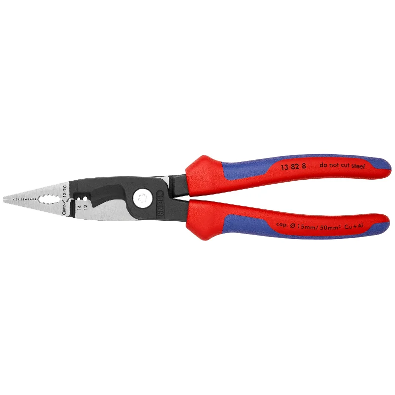 Spring Loaded Pliers for Quick Use-Knipex 13 82 8 8" 6-in-1 Electrical Installation Pliers 12 and 14 AWG