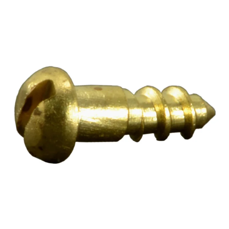 Screws with Washers for Extra Stability-#1 x 1/4" Brass Slotted Round Head Wood Screws (35 pcs.)