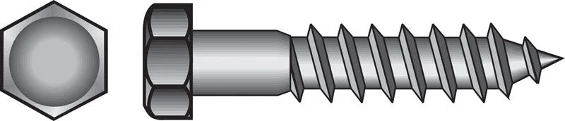 Screws for Reinforcing and Strengthening Joints-HILLMAN 3/8 in. X 3-1/2 in. L Hex Stainless Steel Lag Screw 25 pk