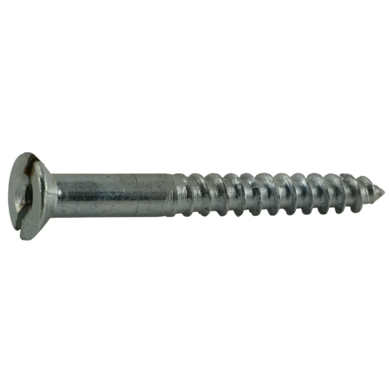 Screws with High-Grade Coating for Durability-#8 x 1-1/2" Zinc Plated Steel Slotted Flat Tapped Head Wood Screws