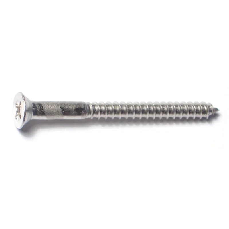 Screws with Hex Socket for High Torque Applications-#8 x 2" 18-8 Stainless Steel Phillips Flat Head Wood Screws