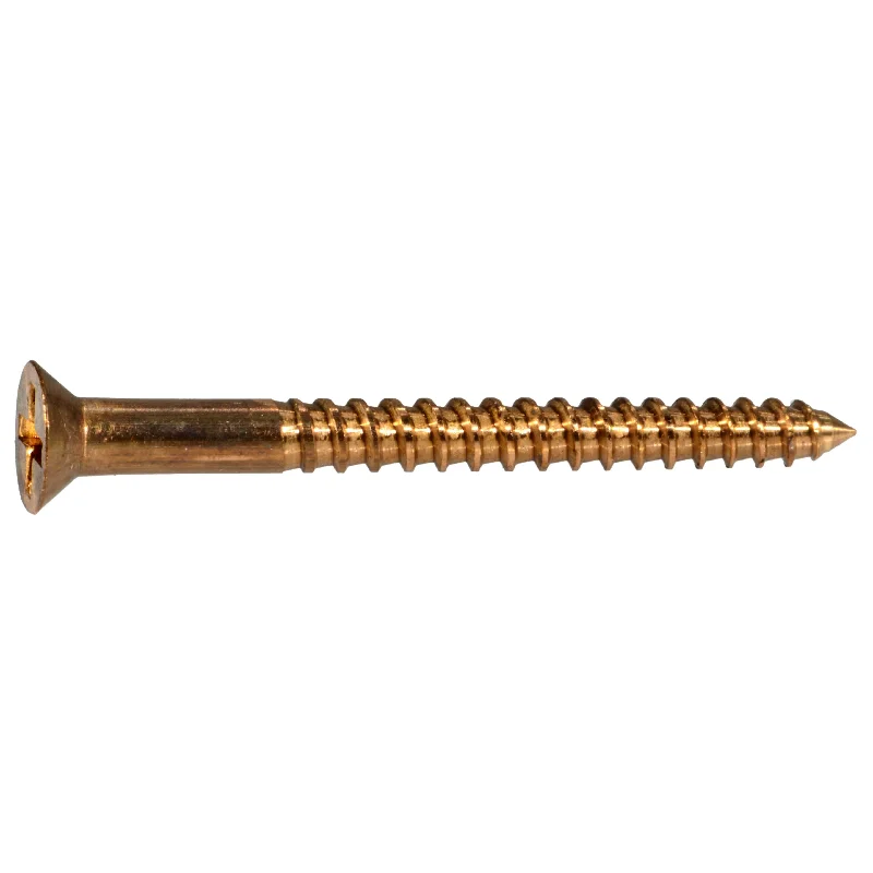 Multi-Purpose Screws for Home Improvement-#6 x 1-1/2" Silicon Bronze Phillips Flat Head Wood Screws