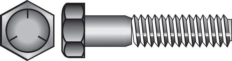 Screws for Attaching Hinges and Locks-HILLMAN 5/8 in. D X 6 in. L Heat Treated Zinc Steel Hex Head Cap Screw 25 pk