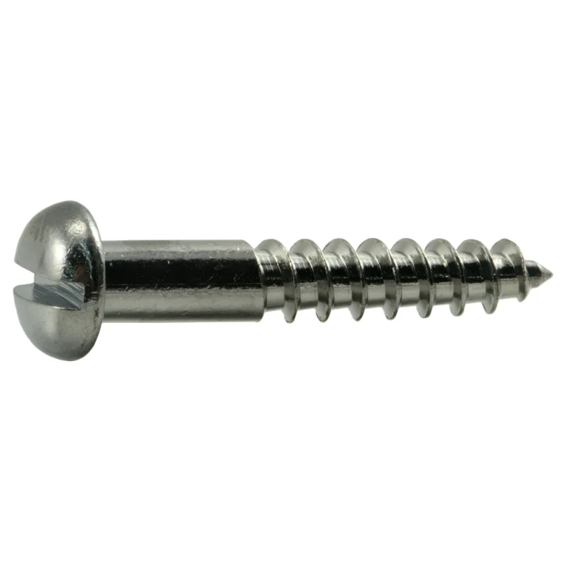 Screws for Electrical Panels and Switchboards-#8 x 1" Brass Slotted Round Head Wood Screws