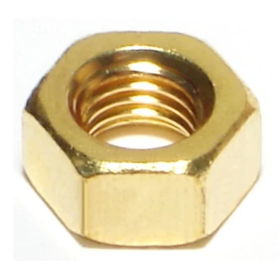 Nuts for Securing Wind Turbine Components-5/16"-24 Brass Fine Thread Finished Hex Nuts (12 pcs.)