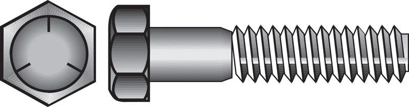 Screws for Securing Roofing Materials-HILLMAN 5/8 in. D X 5-1/2 in. L Heat Treated Zinc Steel Hex Head Cap Screw 25 pk