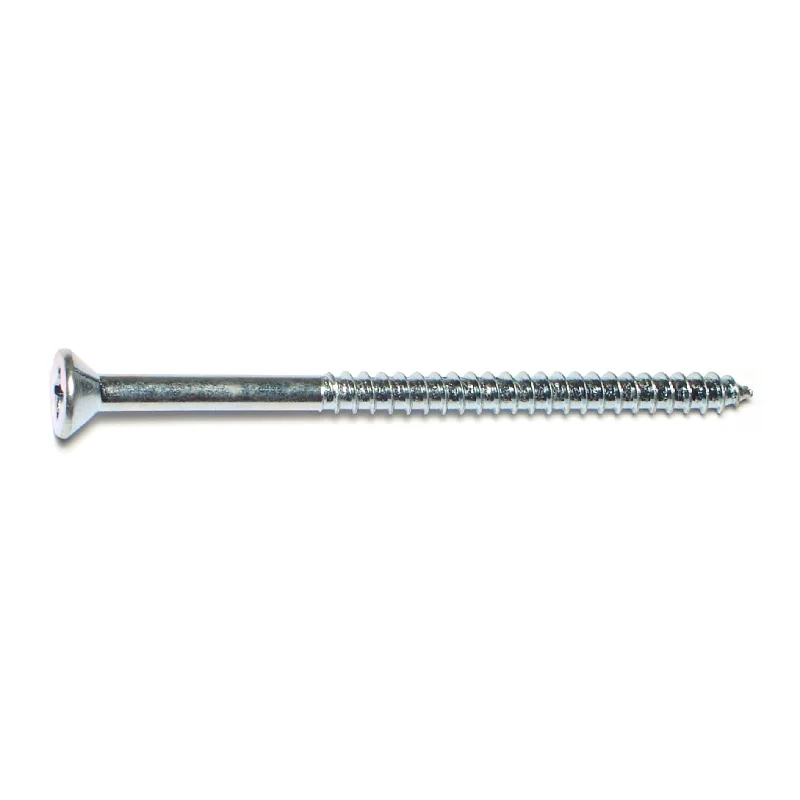 Rust-Proof Screws for Long-Term Durability-#14 x 4" Zinc Plated Steel Phillips Flat Head Wood Screws (10 pcs.)