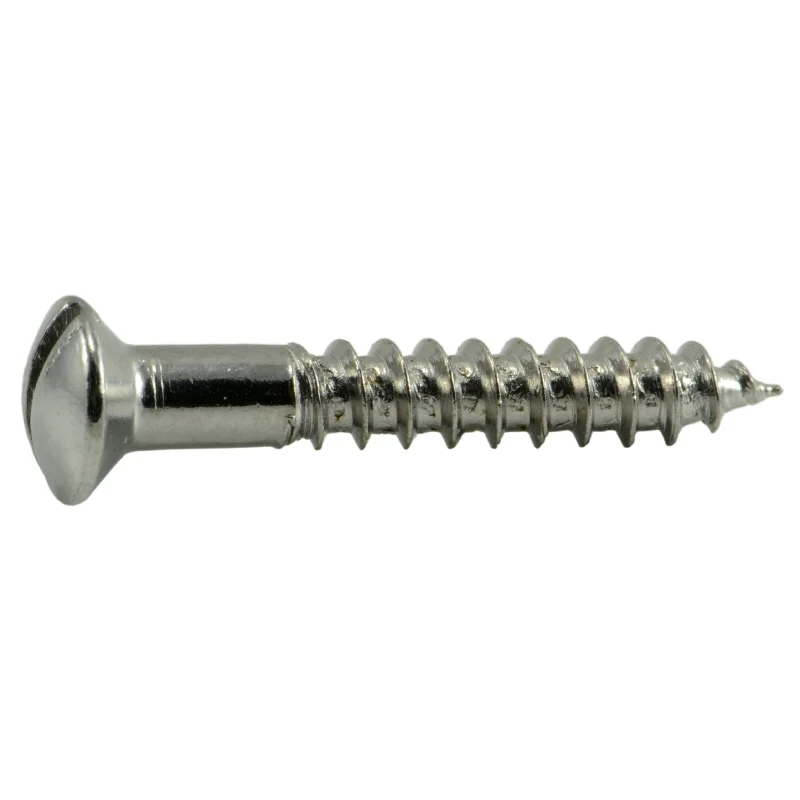 Screws for Fastening Pipe Fittings and Clamps-#4 x 3/4" Steel Slotted Oval Head Wood Screws