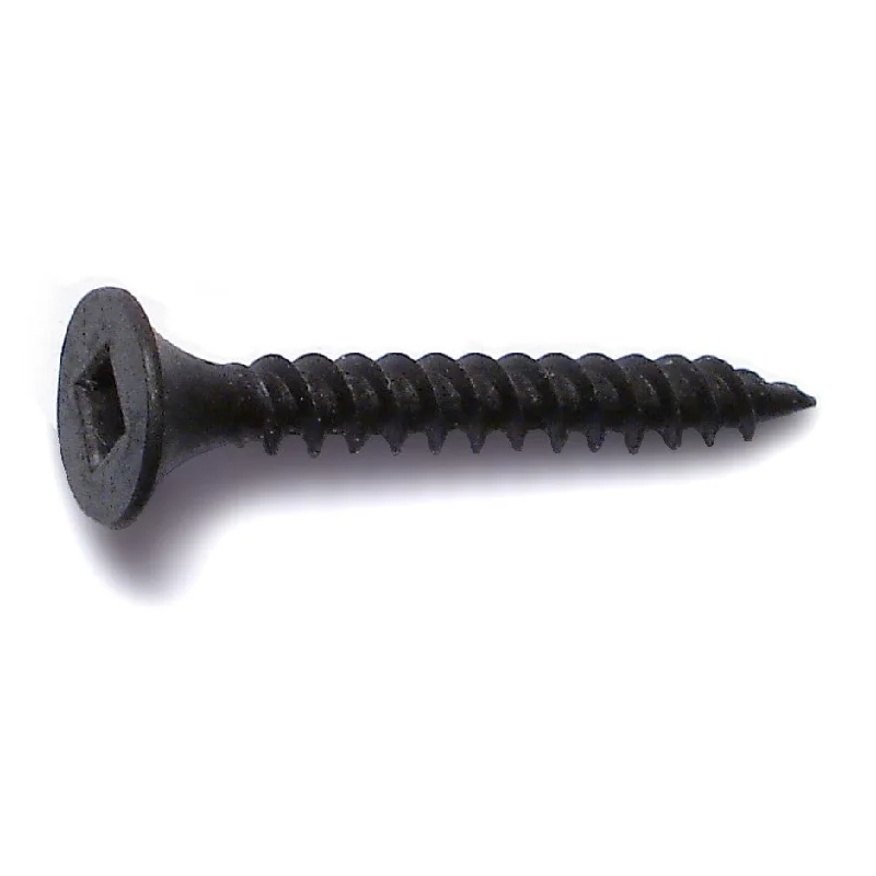 Hex Head Screws for Heavy-Duty Use-#6 x 1-1/8" Black Phosphate Square Drive Bugle Head Drywall Screws (100 pcs.)