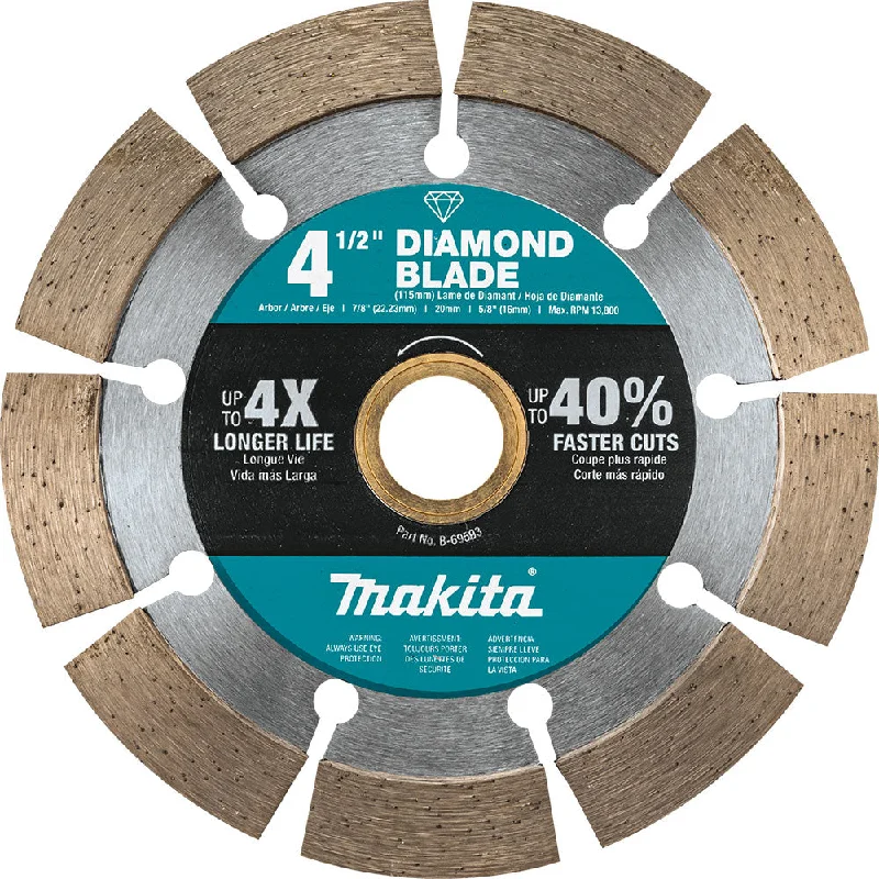 Scroll Saw Blades for Intricate Wood Designs-Makita B-69593 4-1/2" Diamond Blade, Segmented, General Purpose