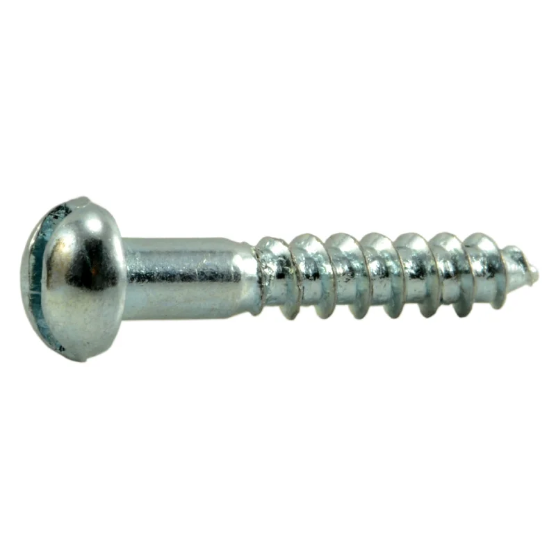 Wood Screws with Coarse Threads for Strong Grip-#2 x 1/2" Zinc Plated Steel Slotted Round Head Wood Screws (96 pcs.)