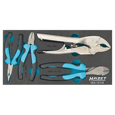 Tapered Nose Pliers for Tight Work Areas-Hazet 163-121/4 Pliers Set, 4 pieces