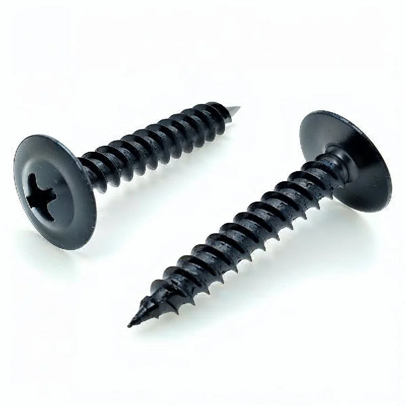 Screws for Mounting TV Brackets and Shelves-100 Qty #8 x 1" Black Phillips Modified Truss Head Wood Screws (BCP1079)