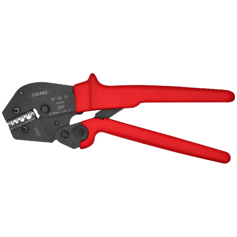 Long Handle Pliers for Extra Leverage-Knipex 97 52 13 10" Crimping Pliers For Non-insulated Crimp Terminals, Tube and Compression Cable Lugs