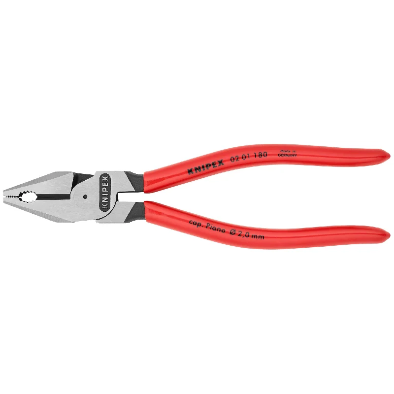 Steel Jaw Pliers for Heavy-Duty Use-Knipex 02 01 180 7 1/4" High Leverage Combination Pliers