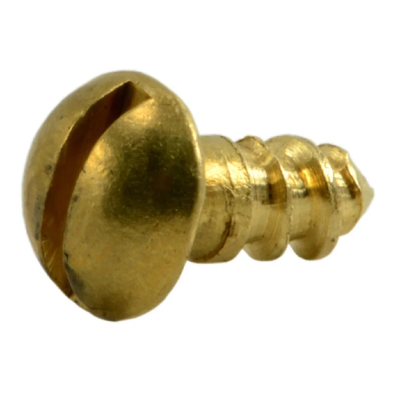 Screws for Heavy Woodworking Applications-#4 x 1/4" Brass Slotted Round Head Wood Screws