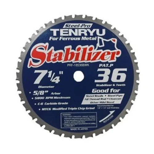 Blade Saw Blades for Garden and Lawn Work-Tenryu PRF-18536BWK 7-1/4" 36T Stabilizer Blade For Ferrous Metal