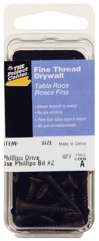 Screws with Cross Drive for Enhanced Grip-Hillman No. 8 x 3 in. L Phillips Black Phosphate Drywall Screws 5 pk (Pack of 10)