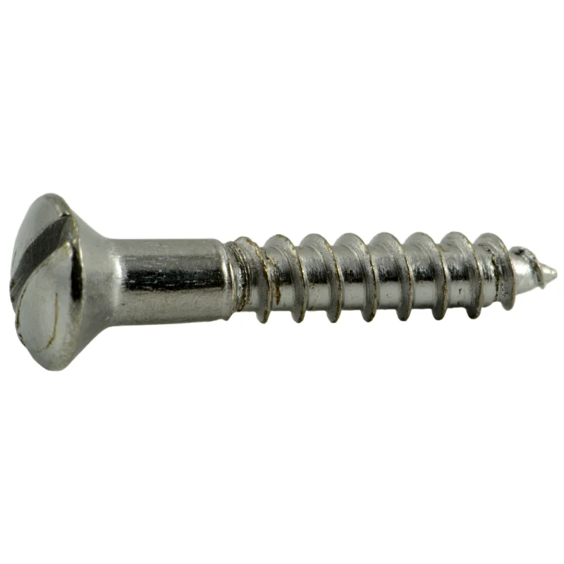 Screws for Attaching Roof Fixtures-#5 x 3/4" Steel Slotted Oval Head Wood Screws