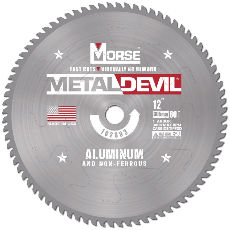 Heavy-Duty Circular Saw Blades for Industrial Cutting-MK Morse CSM1280FNFC 12" 80T NF Circular Saw Blade