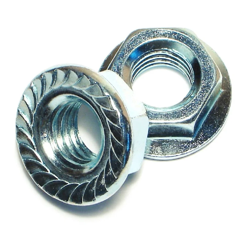 Anti-Loosening Nuts for Heavy Machinery-1/2"-13 Zinc Case Hardened Hex Flange Nuts (16 pcs.)