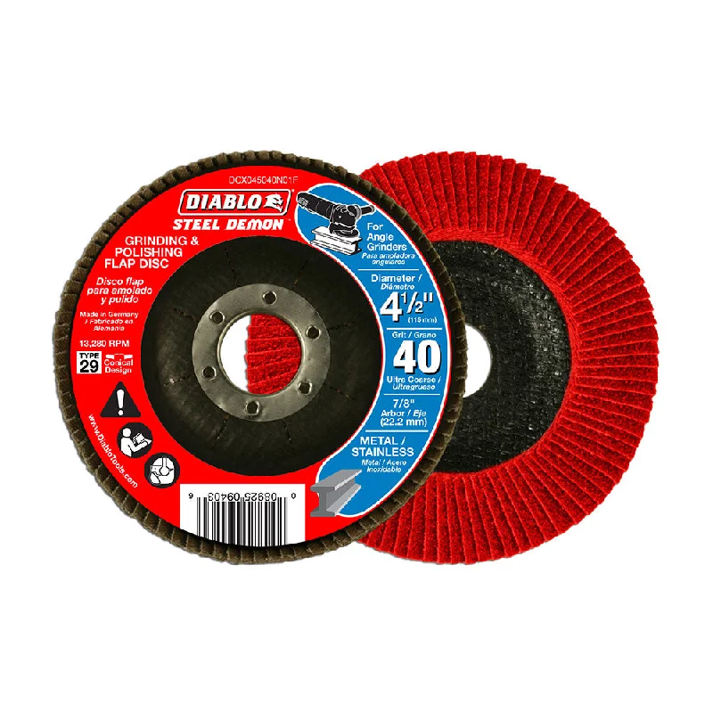 Scroll Saw Blades for Intricate Wood Designs-Diablo DCX045080N01F 4-1/2" Steel Demon Flap Disc 80 Grit - Type 29